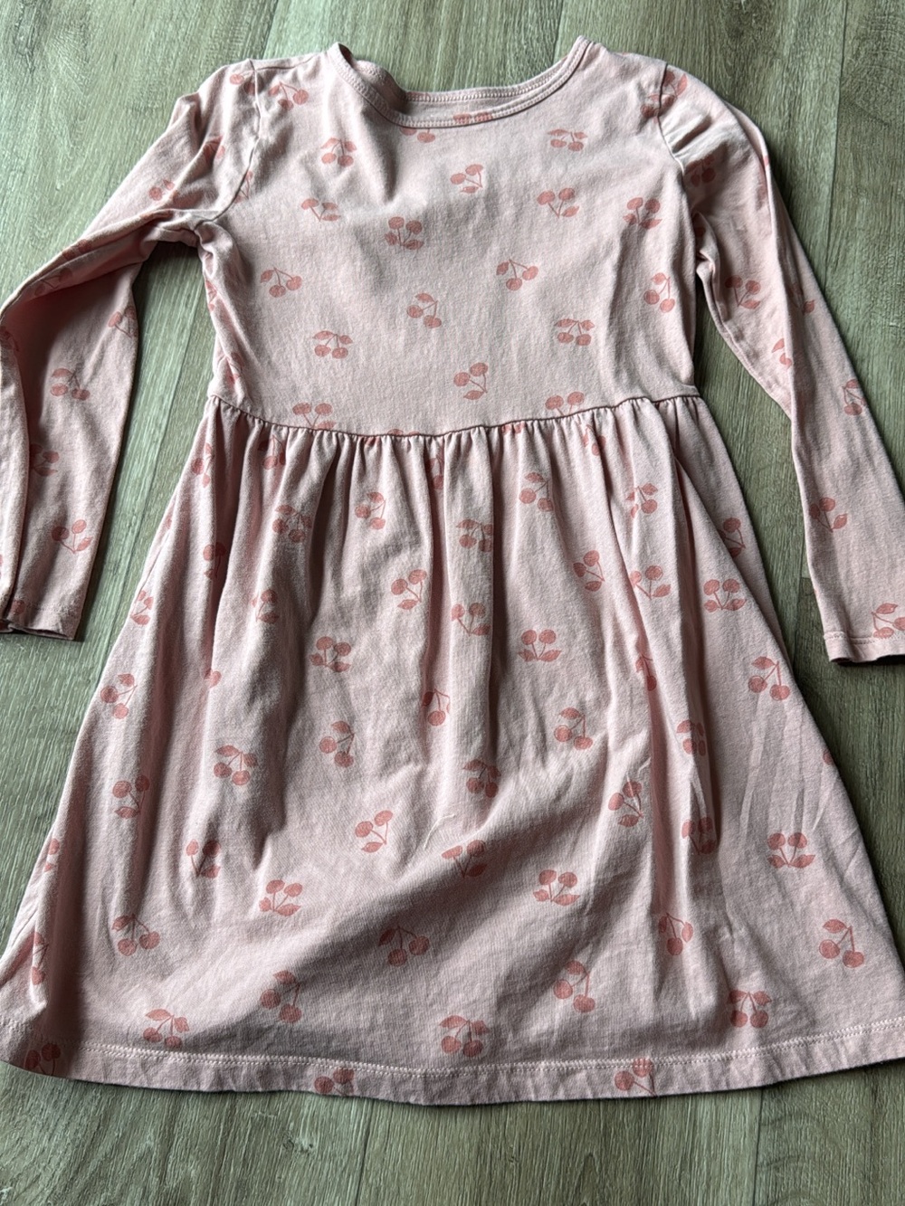 Carter's Light Pink Long-Sleeve Cherry Print Dress
